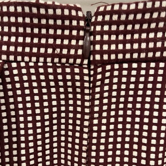 Forever 21 burgundy and beige checkered knee-length skirt size M - Picture 5 of 5